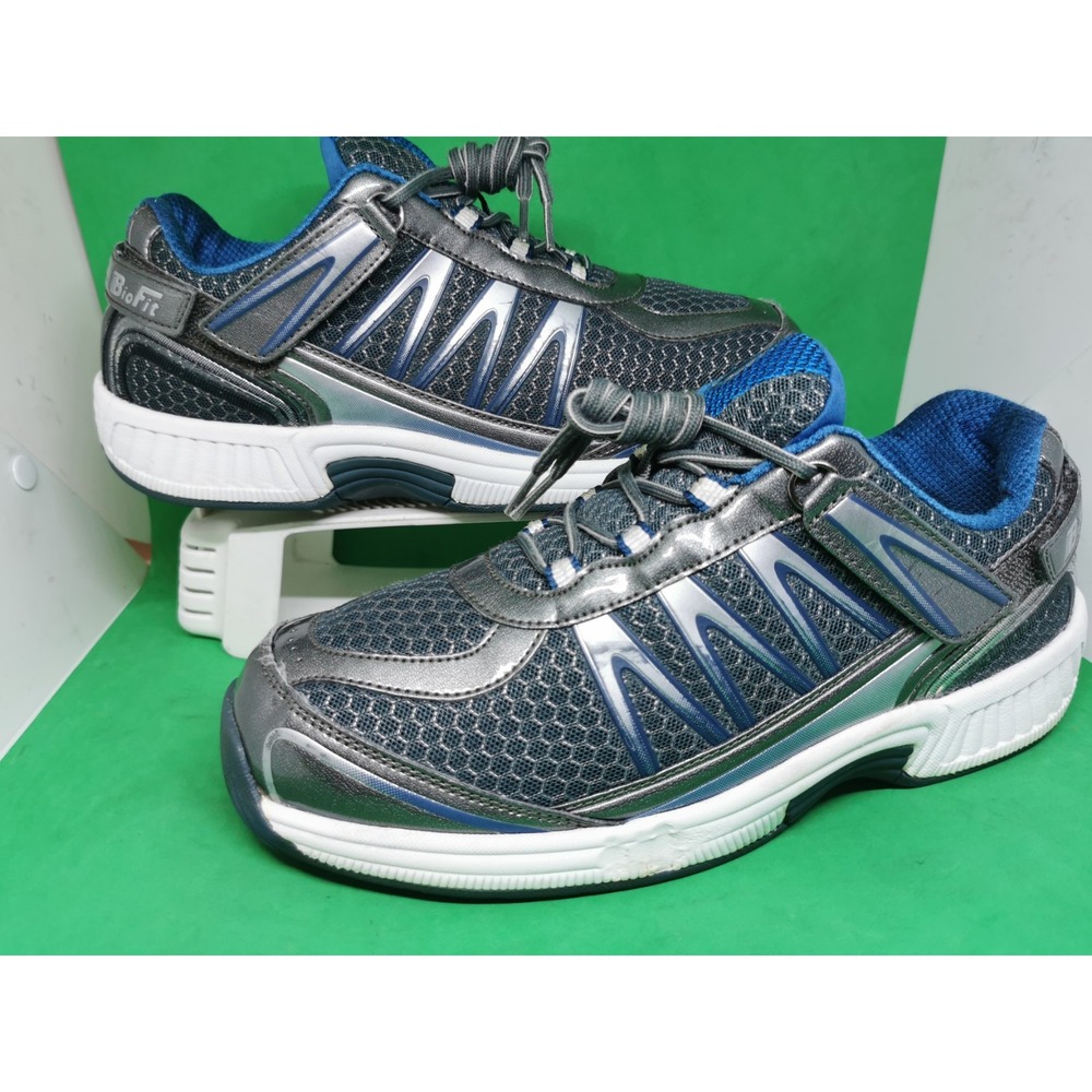Orthofeet Biofit Sprint 672 Men's Size 9.5 4E Gray Blue Comfortable Pain Relief